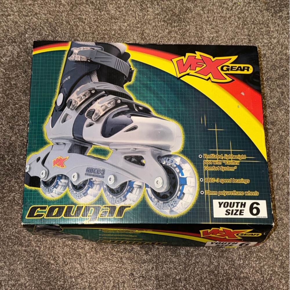 VFX Gear Cougar Youth Size 6 Roller Skates Brand New In Box Never Used